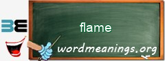 WordMeaning blackboard for flame